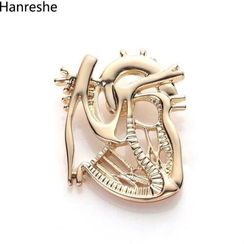 New Jewelry Heart Shape Brooch Pin Gold Silver Color Jewelry Gift Doctor Nurse Student Medical Christmas Pin Badge Pins Men