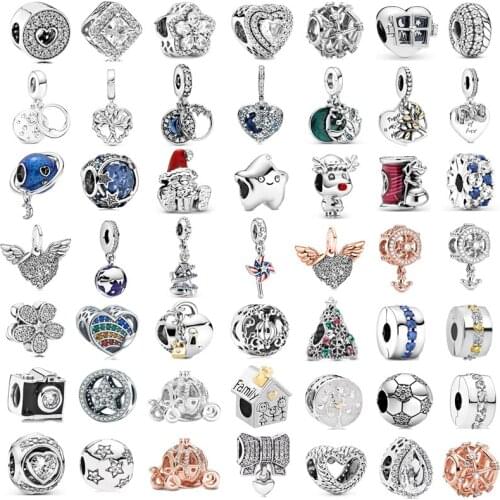 New fashion charm stars surround the diamond-studded tree of life beaded fit the original Pandora ladies bracelet jewelry gift