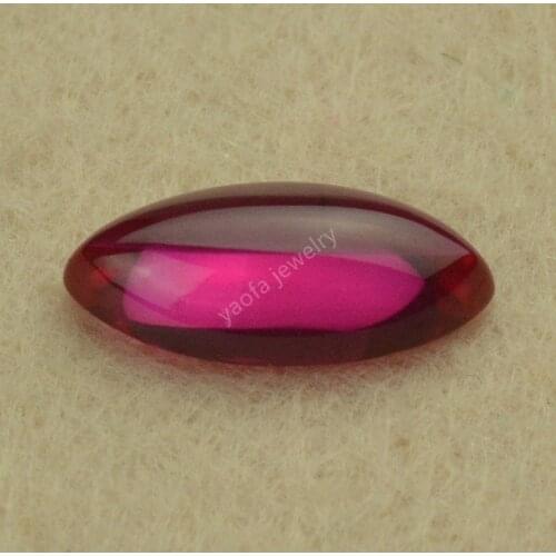 Wholesale 5A Quality 2x4~11x22mm 5# Corundum Marquise Shape Flat Back Cabochon Cut Red Corundum Stone Synthetic Gems For Jewelry