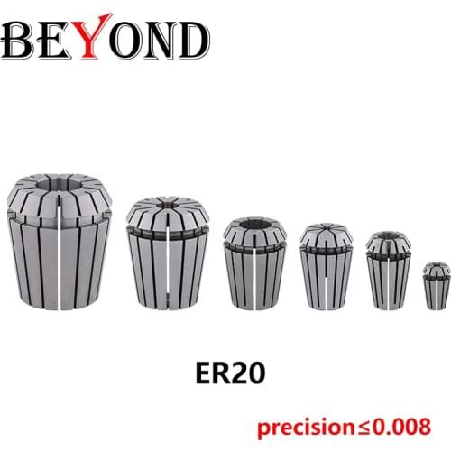 BEYOND ER20 Collet Engraving Machine Chuck High Precision AA 0.008 Elastic barrel clamp 1mm-14mm for CNC Milling Tool Holder