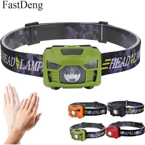 Mini Rechargeable LED HeadLamp Body Motion Sensor Mini Headlight 3000lm Outdoor Camping Flashlight Head Torch Lamp With USB