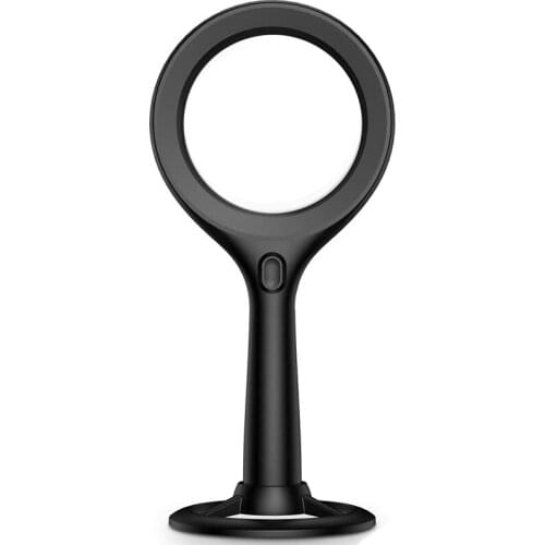 Rechargeable Magnifying Glass with Light, 2X 4X Magnified Glass 16 Dimmable LED Lighted Magnifying Glass