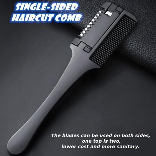 Hair Comb Carbon Hair Brush Professional Salon Hairdressing Barbers Handle Brush With Razor Blades DIY Styling Tools