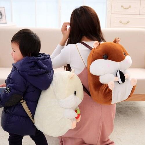 Hamster Backpack Cute Japanese Hamster Backpack Hamster Kids Boys School Bag for Kids Plush Doll Toy Kid Gift
