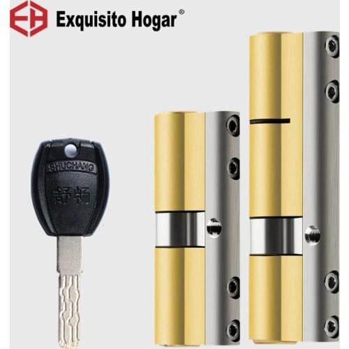 DIY Management Same Key Open Mix All Cylinder Anti Prying Break Steel Bar Brass Serpentine Groove Key Door Lock Cylinder