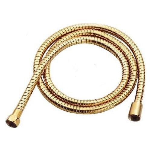 Stainless Steel Gold Plate Shower Hose 1.5M Replacement Hand Spray Pipe