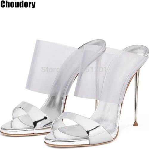 Designer Metallic Python-Embossed Slides Sandal Summer Party Shoes Gold Mules Ladies Sandals Women Slippers High Stiletto Heels