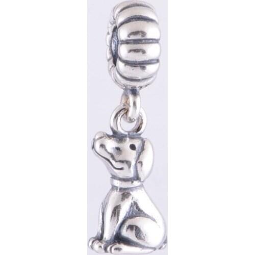 Vintage Zodiac Dog 925 Sterling Silver Screw Core Loose Spacer Charm Beads Fit Original Pandora Charms Bracelet jewelry LW193