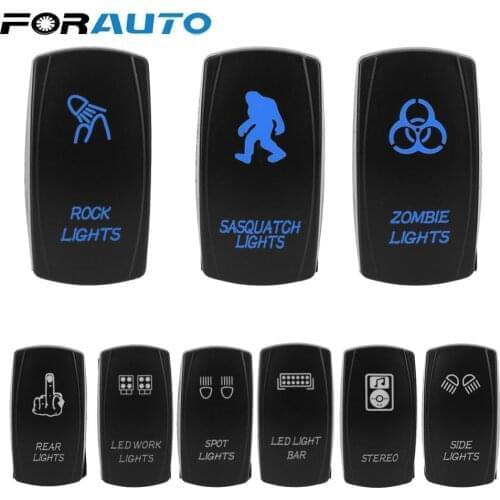 ON-OFF Blue LED Waterpoof Car Boat Truck Rocker Switch 12V 24V SPST Carling Switch 1pc 5 Pin Marine Switch