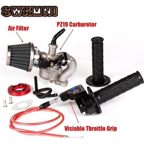 PZ19 19mmCarburetor Intake Pipe Gasket Throttle Grip Settle Cable Air Filter FOR 50cc 70cc 90cc 110cc Pit Bike ATV Quad Go Kart