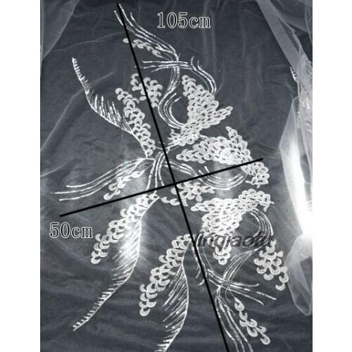 Sequin embroidery lace fabric wedding dress diy mesh fabric clothing decoration material