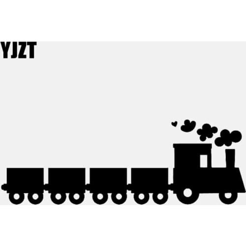 YJZT 14.4CM*5.1CM Smoke Railroad Train Vinyl Car Sticker Decal Black/Silver C3-1757