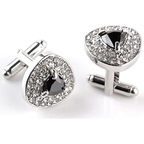 Luxury Cufflinks For Men and Women Zircon Black Purple White Crystal Fashion Brand Cuff Botton High Quality Wedding Jewelry