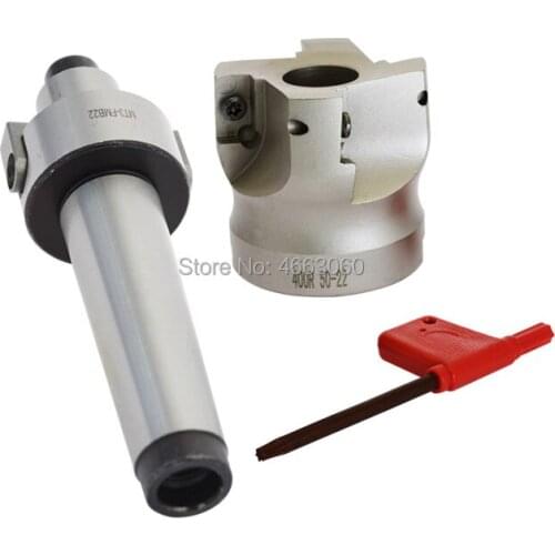 New 1set MT3 FMB22 Face Mill Shank+BAP400R 50 22 Face Mill Cutter 4 Flutes Endmill Right Angle Shoulder for APMT1604 Inserts