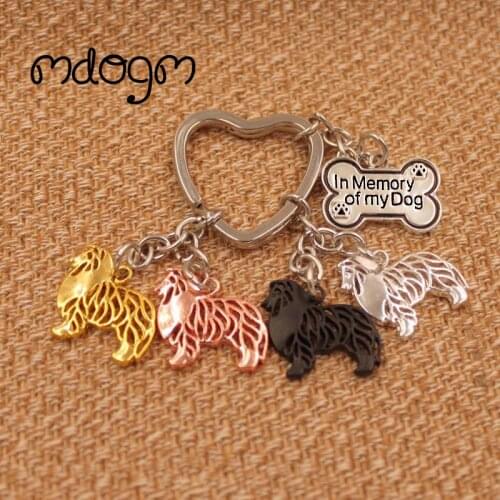 2021 Shetland Sheepdog Dog Animal Gold Silver Plated Metal Pendant Keychain For Bag Car Women Men Girls Boys Love Jewelry K093
