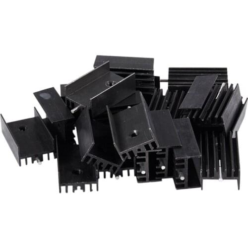 20x Black Aluminum Cooler Heat Sink Heatsink 25x15x10mm for TO-220 IC