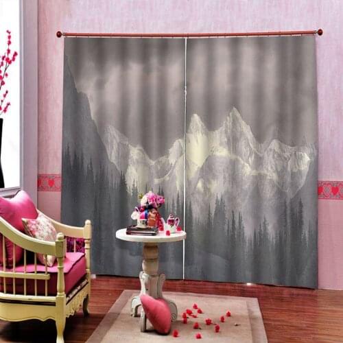 3D Curtain snow mountain landscape Bathroom Curtain Fashion beautiful clound fog Fantasy Kitchen Blackout Window Curtains