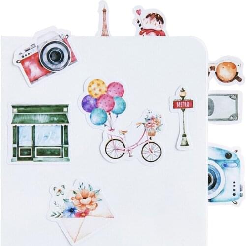 46pcs/pack One Person Travel Romantic Journey Decorative Scrapbooking Stickers Album Decoration Sticker DIY Dairy Sticker Pack