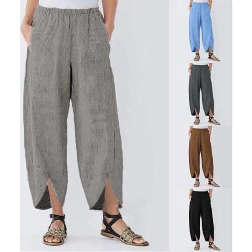 New Womens Corduroy Wide Leg Pants Loose Pocket Straight Bifurcated Trousers Casual Fashion Simple Daily Pants Штаны Женский