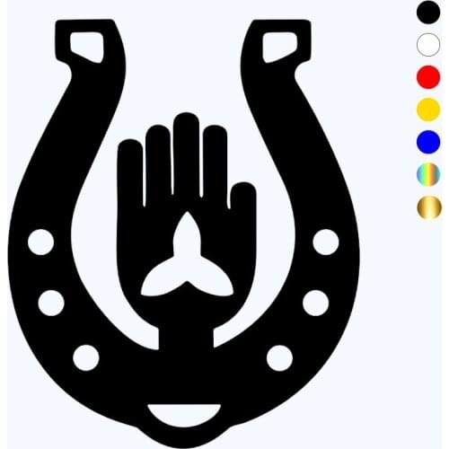 CK2867#15*18.3cm talisman blessing hand funny car sticker vinyl decal silver/black car auto stickers for car bumper window