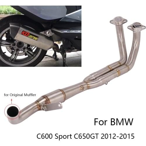 For BMW C600 Sport C650GT 2012-2015 Motorcycle Exhaust System Header Link Pipe Slip On Oiriginal Muffler Escape Pipe Steel