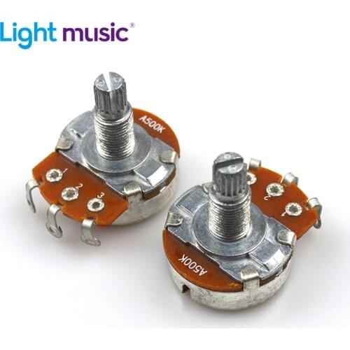 2pcs A500K/B500K Electric Guitar 18mm Split Shaft Linear Taper Potentiometer Volume Tone Big Guitar Pot