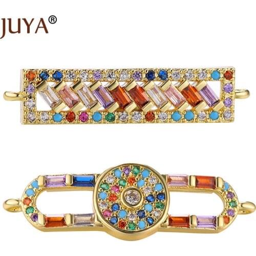 JUYA Jewelry Making Supplies CZ Connectors Bracelet Connector Charms for DIY Women Necklace Earrings Hand Made Accessories
