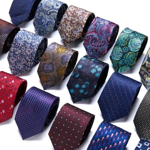 48Colors Classic 7.5cm Tie for Men 100% Silk Tie Luxury Striped Slim Ties for Men Suit Cravat Wedding Party Gravatas
