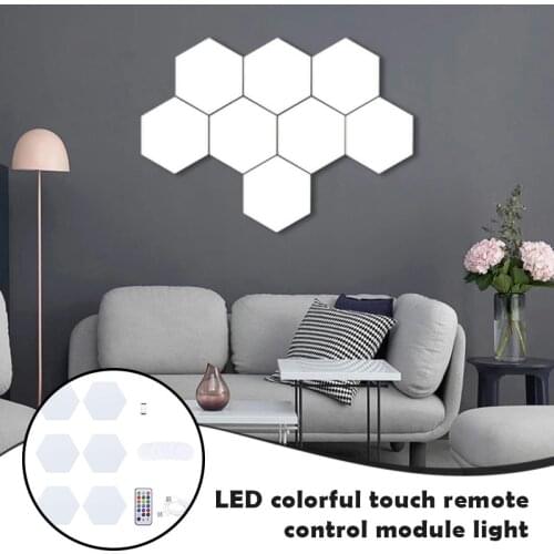 Colorful Honeycombs Assembly Touching Light DIY Wall Lamp Smart Light for Bedroom Hallway Bathroom