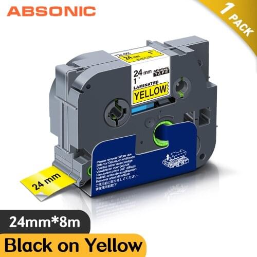 Absonic 2PCS TZe-355 TZ-355 White on Black Cassette Ribbon for Brother TZe Standard Adhesive Label Tapes P-touch PT-D600 PT-P700