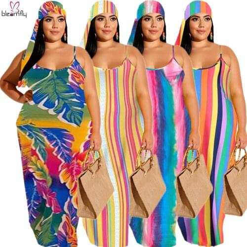 Summer Plus Size Women Clothing Sexy Floor-Length Long Maxi Dress Casual Bohemian Print Loose Backless Beach Party Dresses 4XL