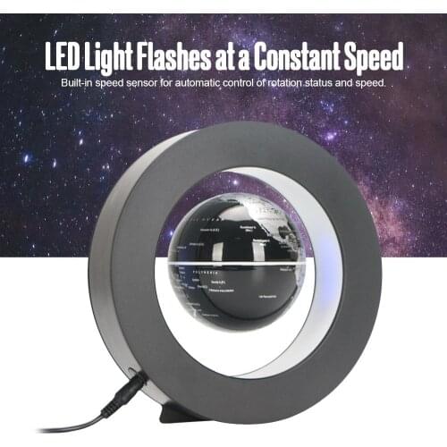 Magnetic Levitation Floating Globe 4" with Colored LED Lights Shape Anti Gravity Magnetic Levitation Rotating World Map