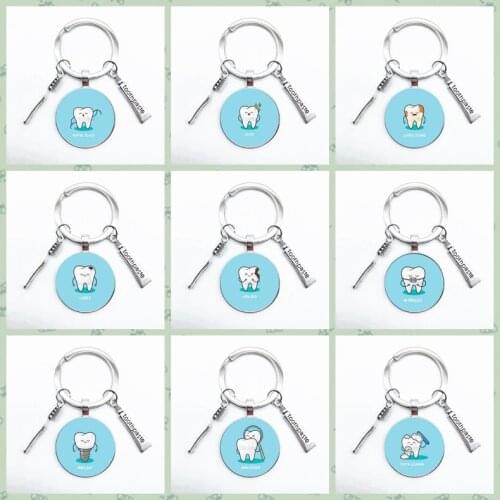 Fashion Protect Your Cute Tooth Keychain Toothpaste Toothbrush Metal Pendant Keychain Gift Keychain