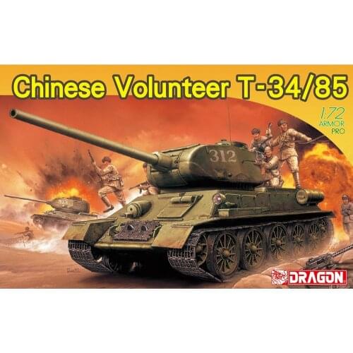 DRAGON 7668 1/72 Chinese Volunteer T-34/85 Tank - Scale Model Kit