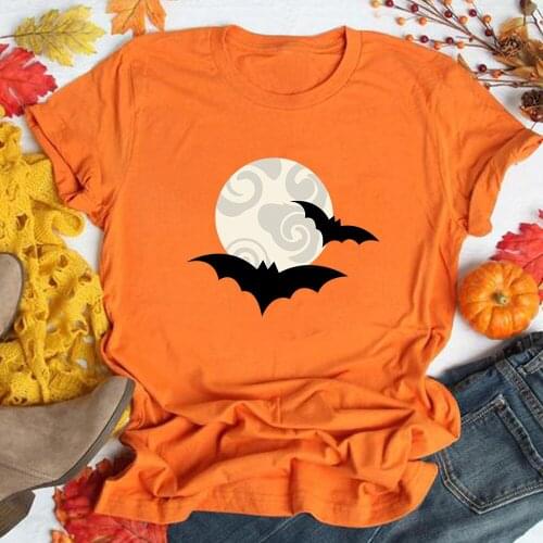 Fashion Graphic Shirts Women Halloween 2021 New Vintage Tees Oversized Print Clothing Y2k Shirt