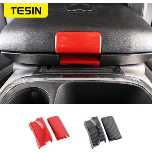 TESIN Interior Mouldings for Dodge Car Armrest Box Switch Decoration Cover Stickers for Dodge RAM 1500 2010-2015 Accessories