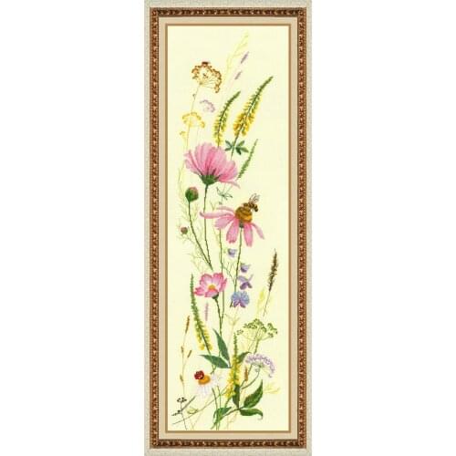 Embroidery Zolotye Ruchki Flowers 50th Wedding Anniversary Cross Stitch Kit with 100% Cotton Floss& Free Shipping for Wall Decor