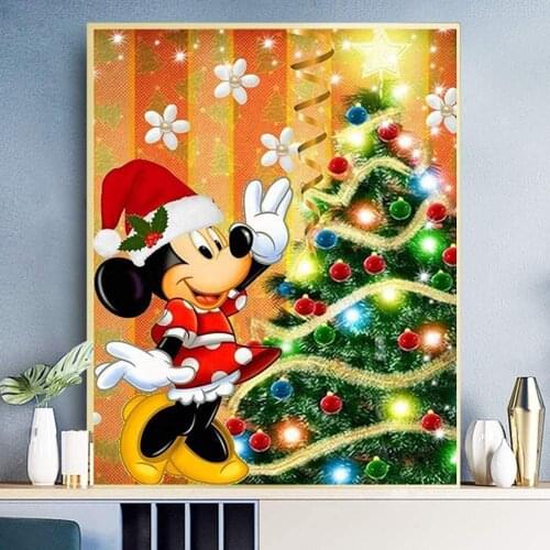 DIY 5D Diamond Painting Kits Full Drill Disney Minnie Christmas Tree Embroidery Cross Stitch Art Craft Home Wall Decoration Gift
