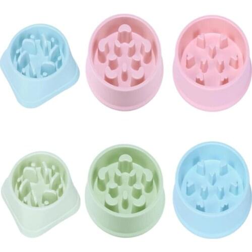 Cheap Pet Slow Eating Dog Bowl Feeder Dog Food Bowl Plastic Dog Slow Feeder Cat Pet Feeder NonSlip Anti Gulping Feeders Bowls