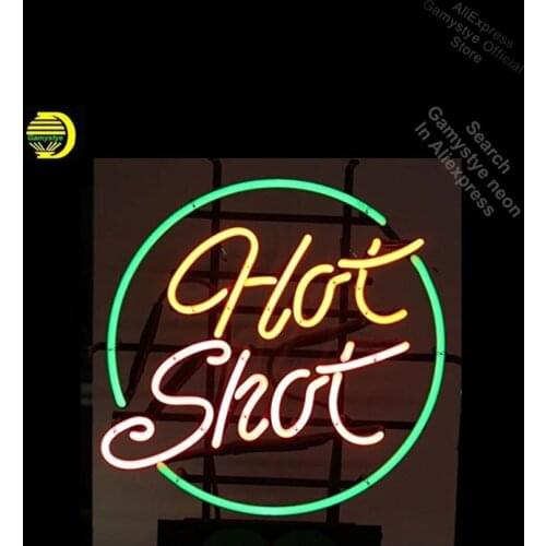 Neon Signs for Hot Shot Handcrafted Neon Bulbs sign Glass Beer Signs Lighted Shopping Hall Sign Advertise Neon Cool Neon Signs