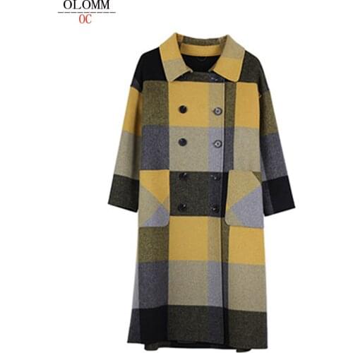 OloMM Women's Plaid Coats