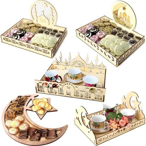 Food Preservation Tray Rectangular Hollow Design DIY Wooden Food Pan Plate Fruit Dishes Serving Tray Base for Home