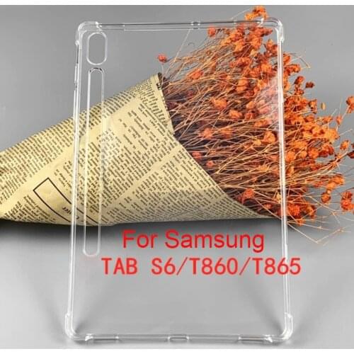 Anti-Knock Transparent Case For Samsung Galaxy Tab S6 10.5 2019 SM-T860 SM-T865 10.5" Soft TPU Protective Back Cover