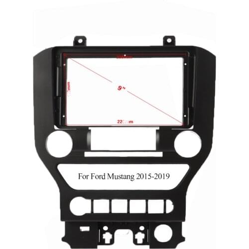 Double Din Trim Black ABS Fascia Frame For Ford Mustang 2015-2019 Refit 9" Car Android Radio Navigator DVD Mounting Dashboard