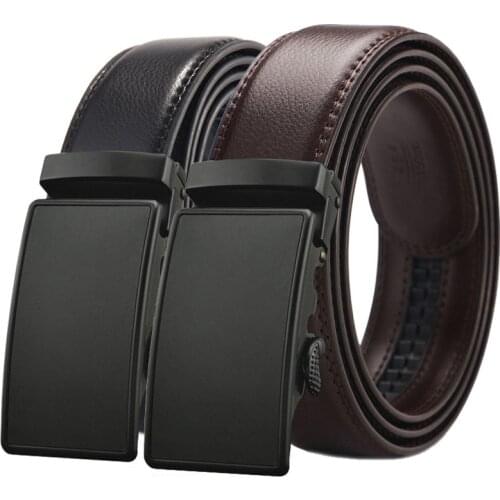 Male Metal Automatic Buckle Belt for Men Genuine Leather New Designer Brand Luxury Mens Strap Belts for Jeans ceinture homme