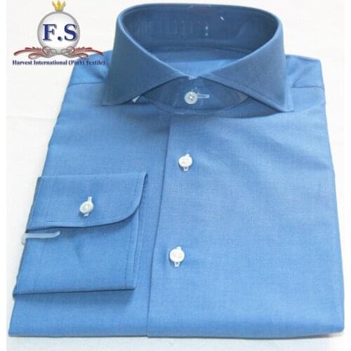 Made to measure real denim or denim color look shirting fabric for men dress shirts