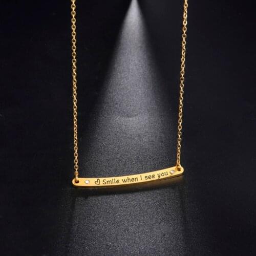 Sipuris Customized Text Name Necklace Personalized Stainless Steel Engraved Necklace For Women Fashion Crystal Jewelry Gifts