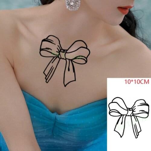 Waterproof Temporary Tattoo Stickers Cute Bow Knot Flower Fake Tatto Flash Tatoo Body Art for Women Men Girl