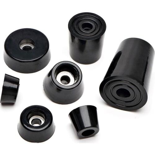 Environmental protection rubber anti-skid trapezoid tapered damping foot cushion with Gasket