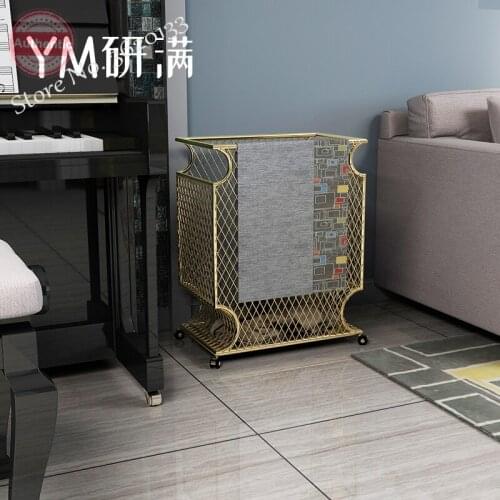 Nordic Golden Waterproof Iron Storage Basket Ins Home Bathroom Dirty Clothes Basket Clothing Storage Basket Rack Not Fade